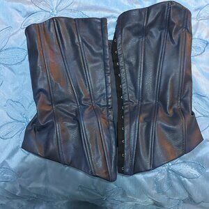 Zara Faux Leather Corset Tube Top - Size XS